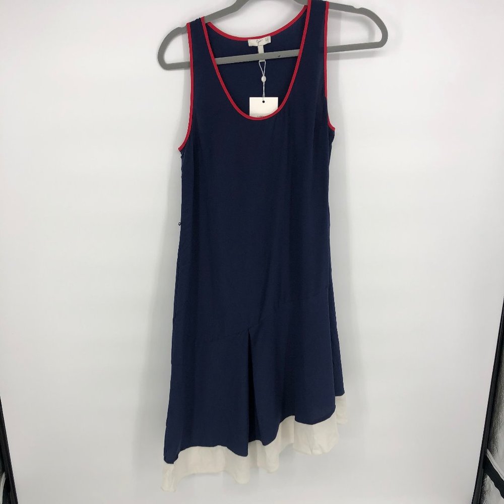 Joie Navy Sheer Asymmetric Lightweight Dress Small